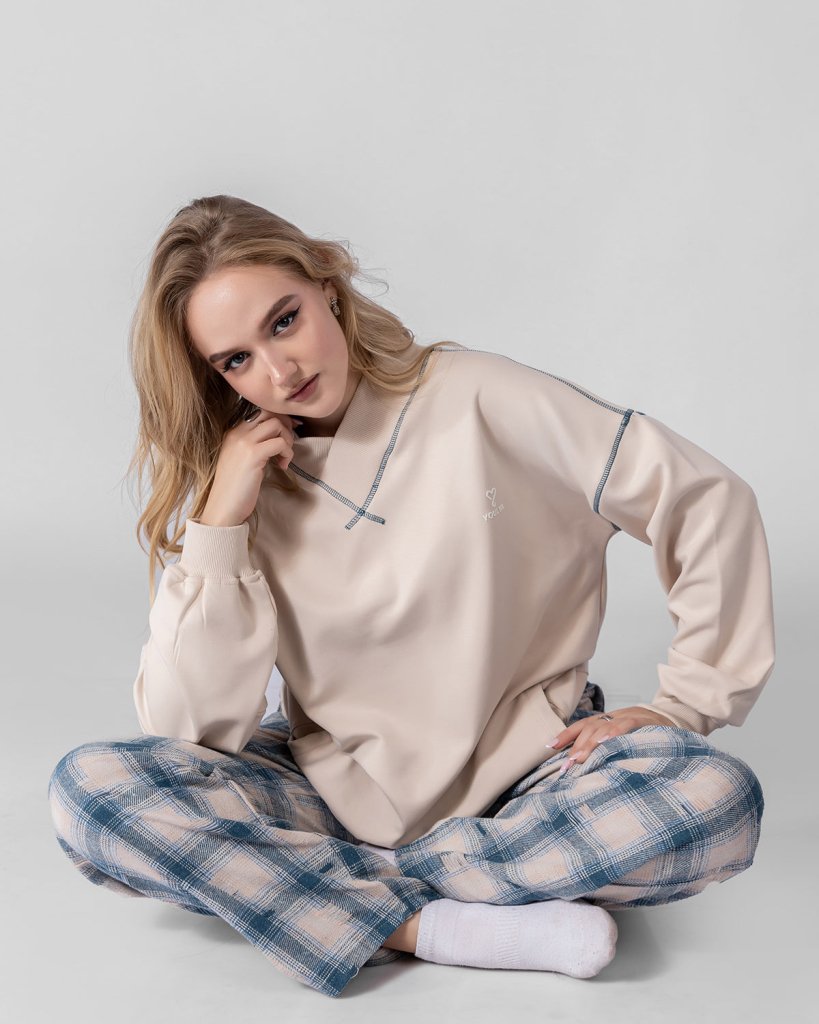 Blush Cross pajama set 6702 - Youlya - pajama set