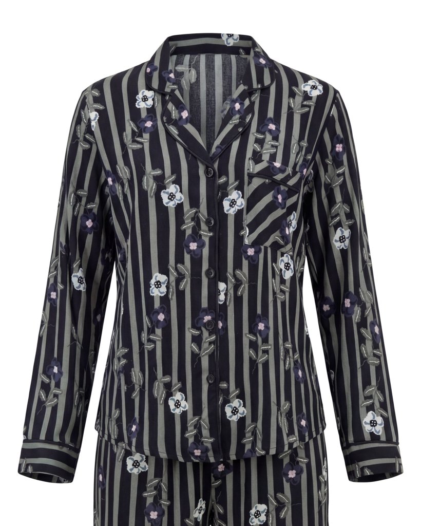 Classic Strips Viscose Pajama Set 6828 - Youlya - pajama set