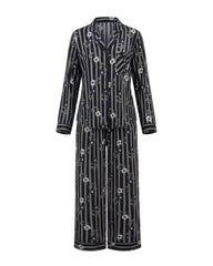 Classic Strips Viscose Pajama Set 6828 - Youlya - pajama set