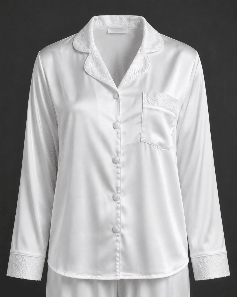 Ivory Silk Touch Pajama Set 6644 - Youlya -