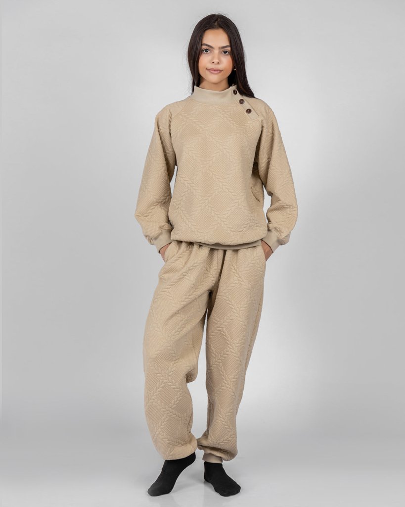 Leaf Sculpture Pajama Set 6712B - Youlya -