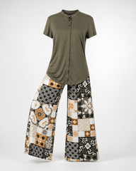 Olive Natural Pajama Set 6618 - Youlya - pajama set