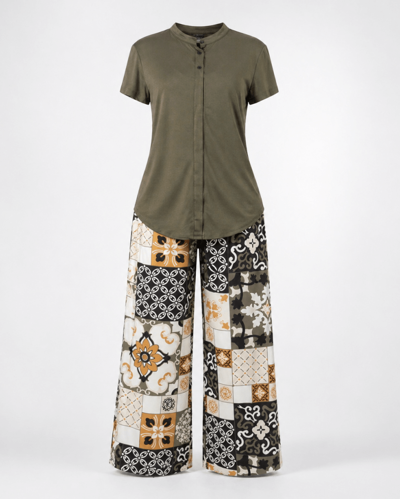 Olive Natural Pajama Set 6618 - Youlya - pajama set