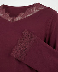 Berry Lace Pajama Set 6806