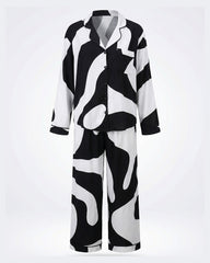 Abstract Black & White Pajama Set 6835