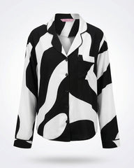 Abstract Black & White Pajama Set 6835