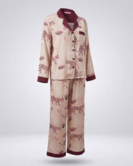 Printed Button - Down Pajama Set 6827 - Youlya - pajama set