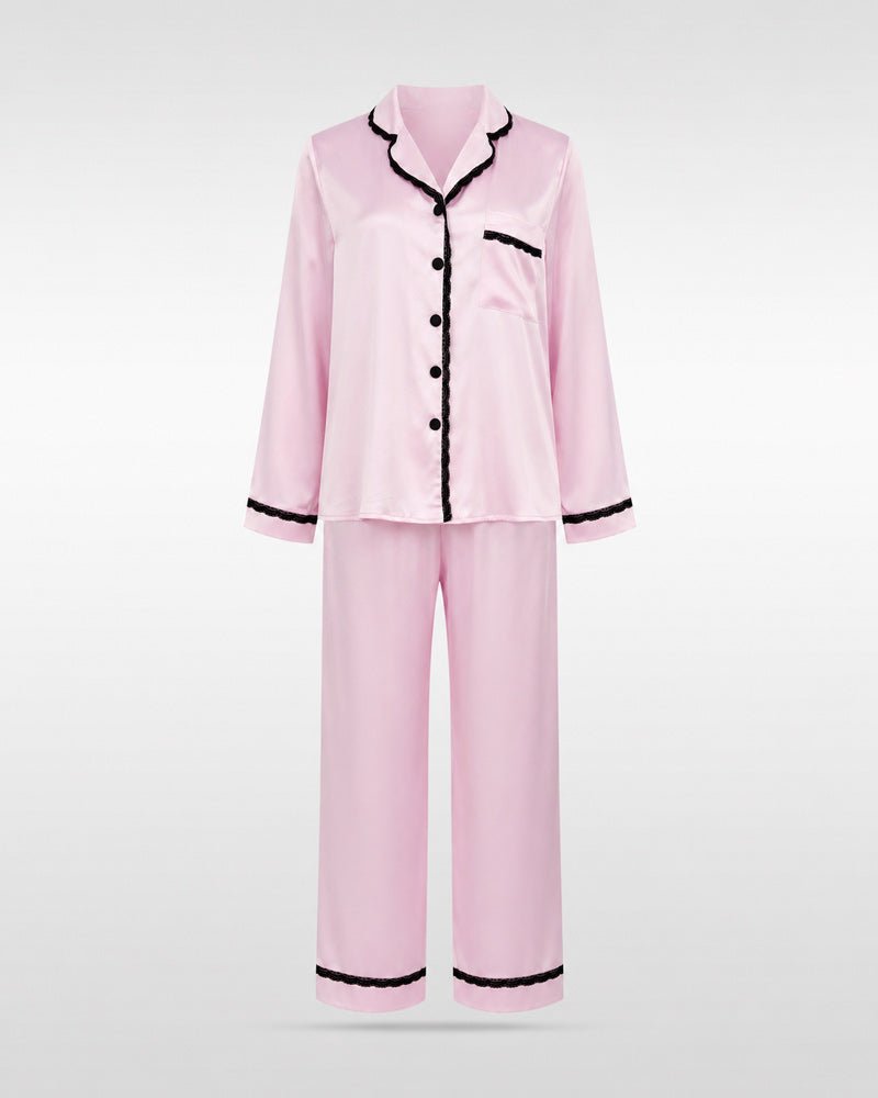 Roselle Lace Satin Pajama Set 6830 - Youlya - pajama set