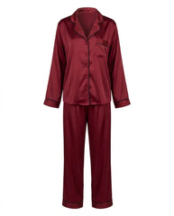 Satin Night – Burgundy Pajama Set 6642 - Youlya - pajama set