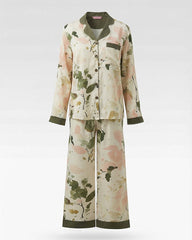 Soft Olive Garden Pajama Set 6825 - Youlya - pajama set