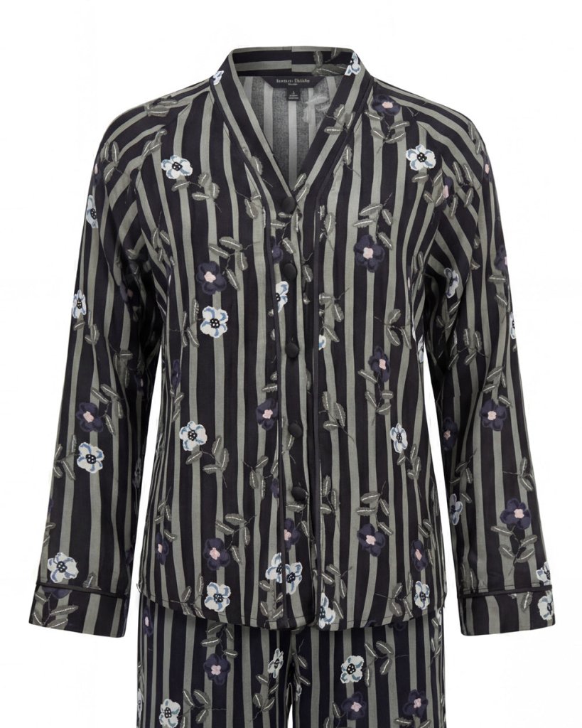 Striped Viscose Pajama Set 6823 - Youlya - pajama set