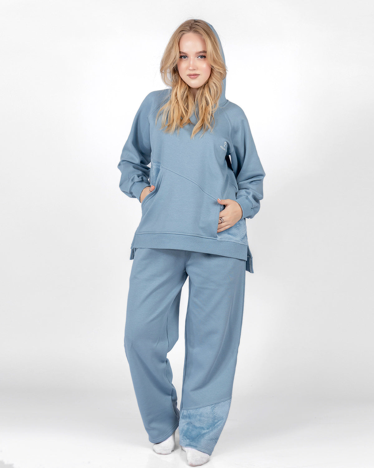 Slant Hoodie Pajama Set 6705