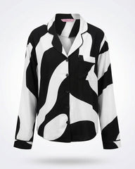 Abstract Black & White Pajama Set 6835 - Youlya - pajama set