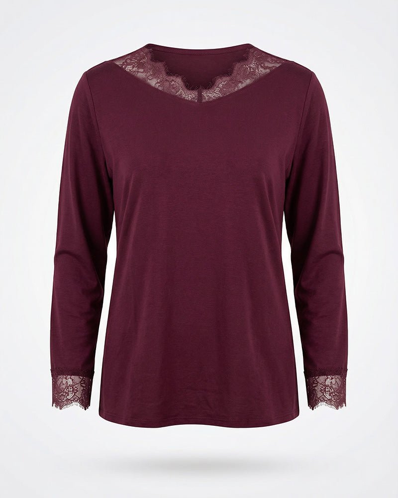 Berry Lace Pajama Set 6806 - Youlya - pajama set