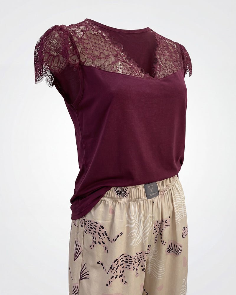 Blush Berry Pajama Set 6807 - Youlya - pajama set