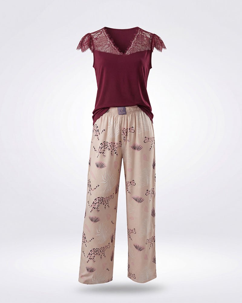 Blush Berry Pajama Set 6807 - Youlya - pajama set
