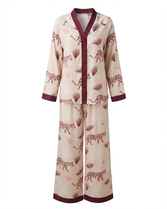 Blush Safari Button Pajama Set 6822 - Youlya - pajama set