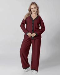 Burgundy Ashline Pajama Set - Youlya - pajama set