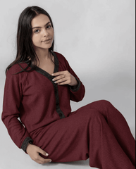 Burgundy Ashline Pajama Set - Youlya - pajama set