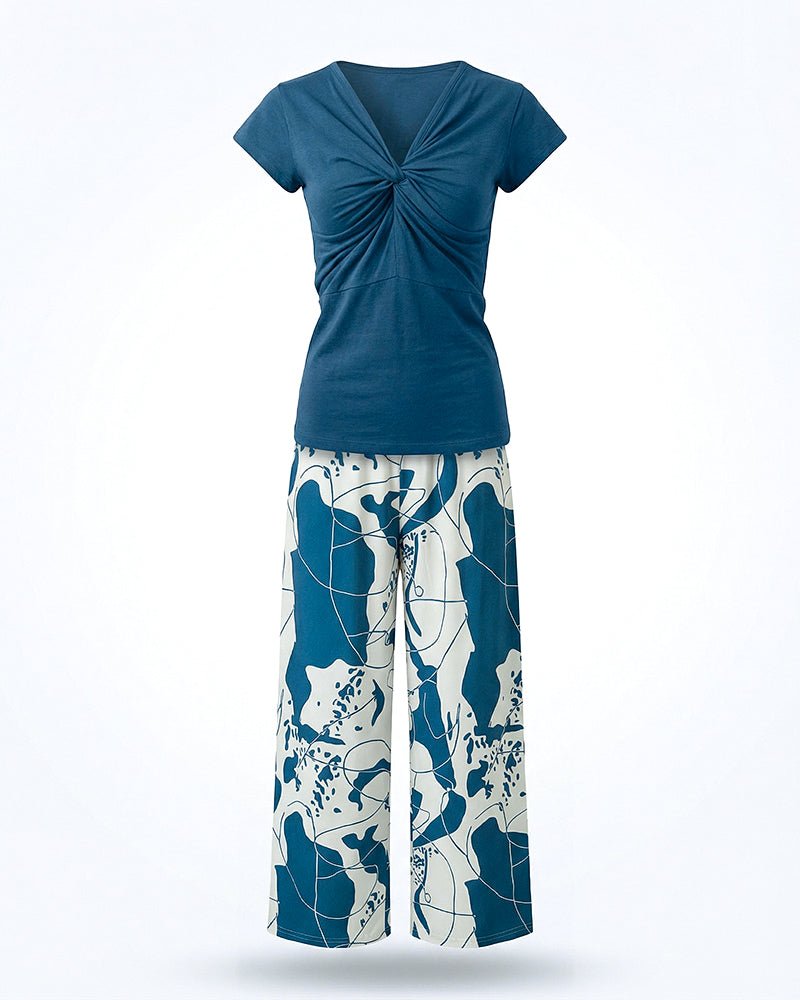 Ocean Breeze Viscose Pajama Set 6815 - Youlya - pajama set