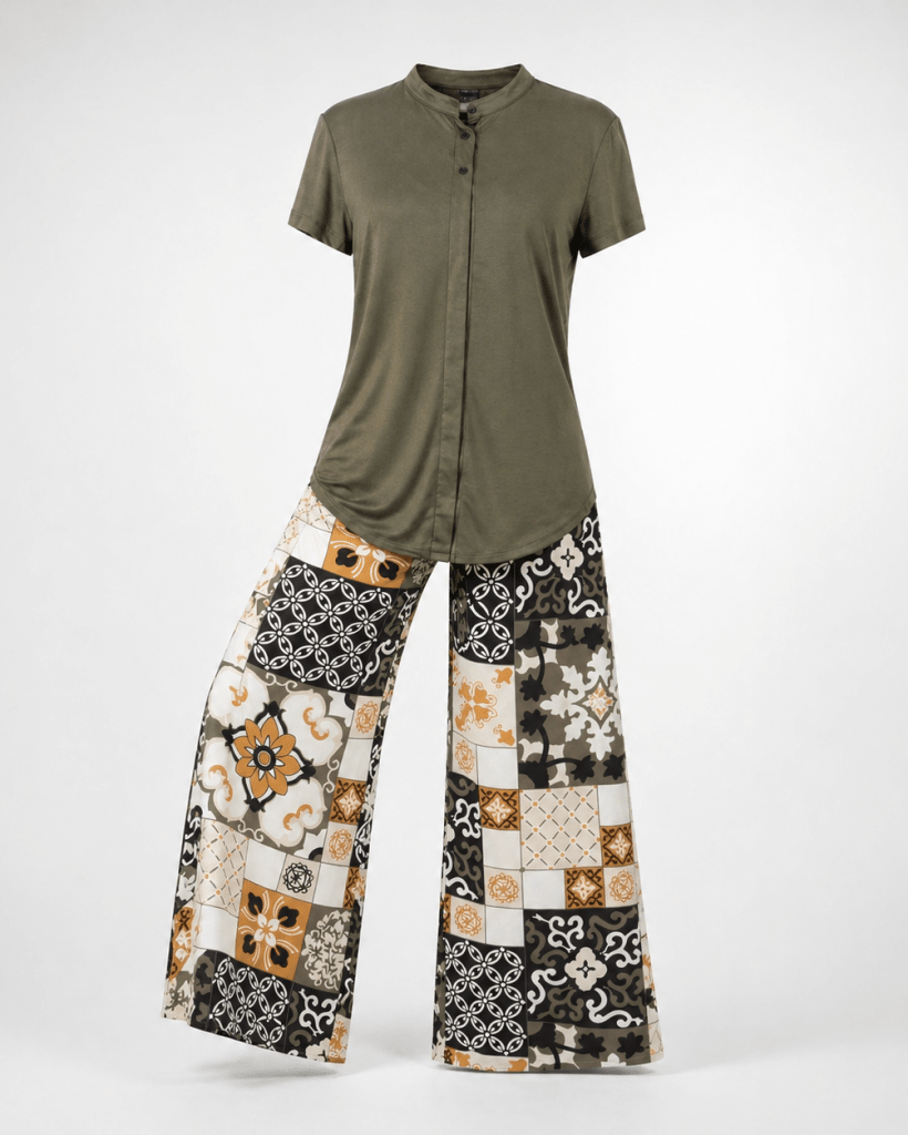 Olive Natural Pajama Set 6618 - Youlya - pajama set