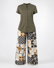 Olive Natural Pajama Set 6618 - Youlya - pajama set