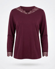 Berry Lace Pajama Set 6806