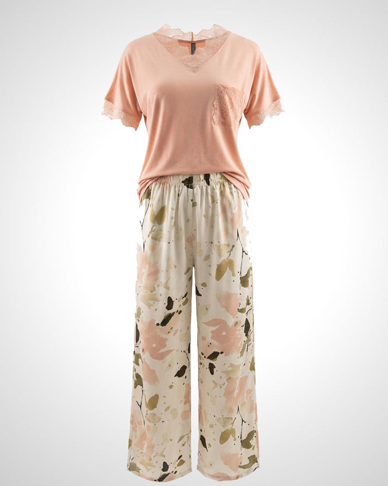 Blush Lace Pajama Set 6813