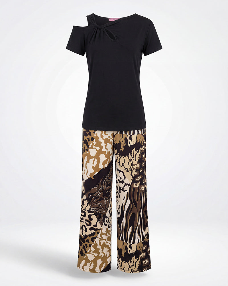 Black Twist Pajama Set 6816