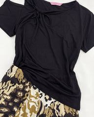 Black Twist Pajama Set 6816