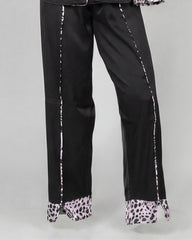 Satin Midnight Leopard Pajama Set 6641 - Youlya - pajama set