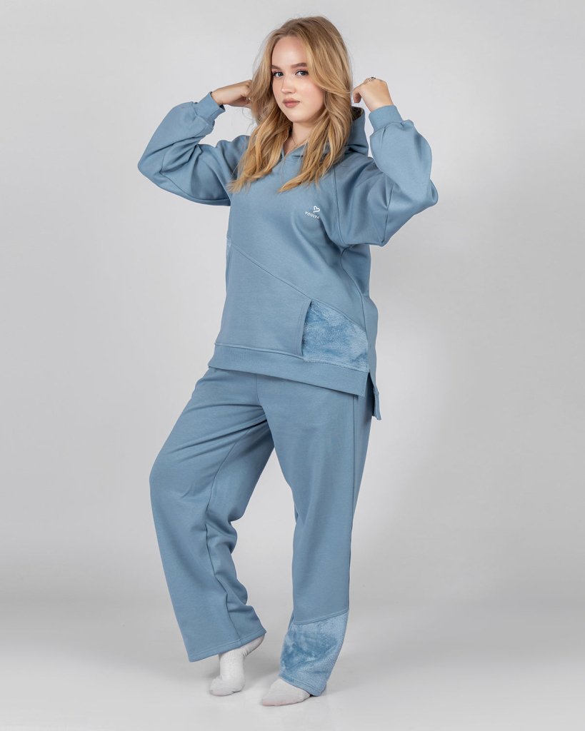 Slant Hoodie Pajama Set 6705 - Youlya - pajama set