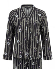 Striped Viscose Pajama Set 6823 - Youlya - pajama set