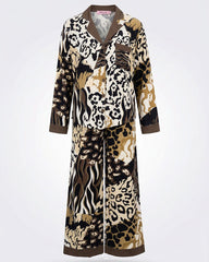 Wild Harmony Button Pajama Set 6826 - Youlya - pajama set