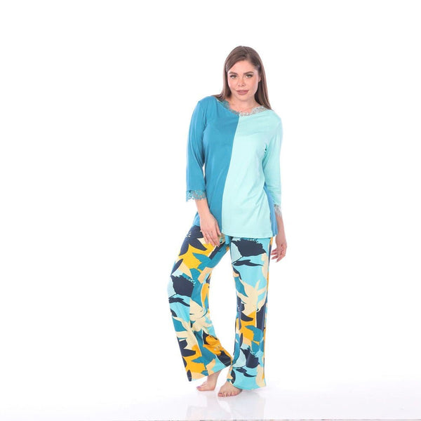 6430 pajama pants blue summer - Youlya
