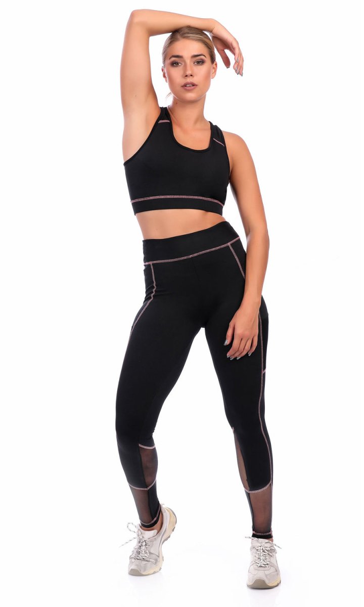 Fira-printed Sports Bra and Leggings set-1101 - Youlya