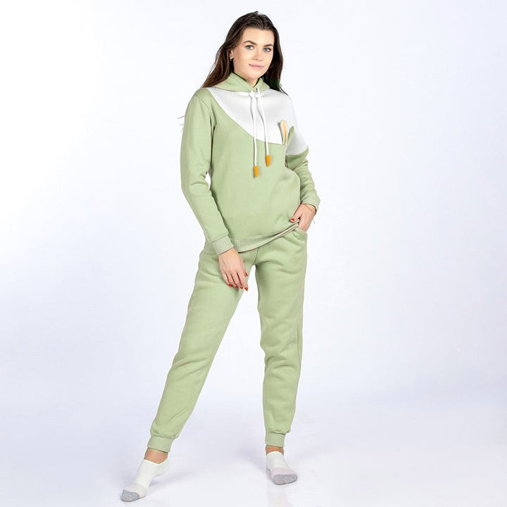 Women's pajama set for winter 2024 from YOULYA - from soft-touch melton, in multiple colors and sizes - code 6493 - Youlya